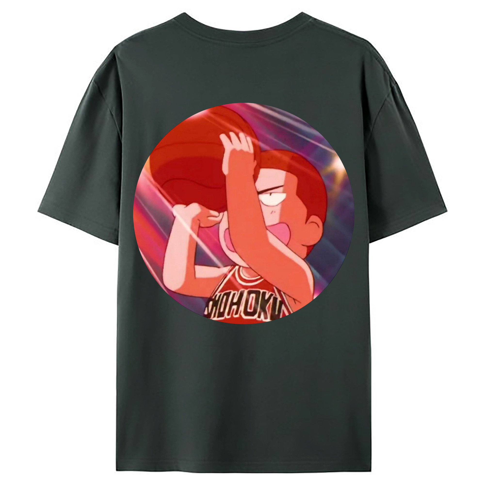 （画像用） SLAM DUNK／スラムダンク 綿100％ メンズ半袖Tシャツ（バックプリント） 通気性